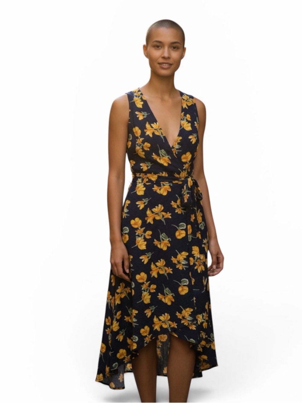 New TOP SHOP Marigold Wrap Midi Floral Dress Size 2